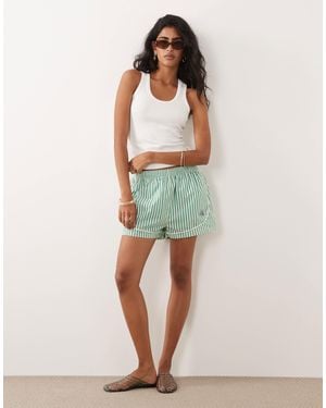 Calvin Klein Logo Poplin Track Shorts - Green
