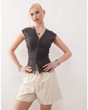 Weekday Elasticized Waist Shorts - Natural