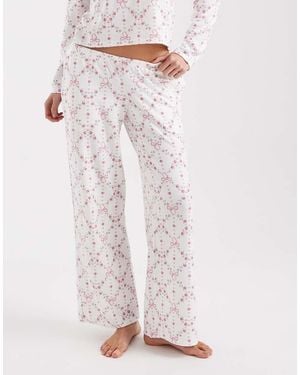 Hollister Low Rise Wide Leg Pyjama Bottoms Co-ord - Pink