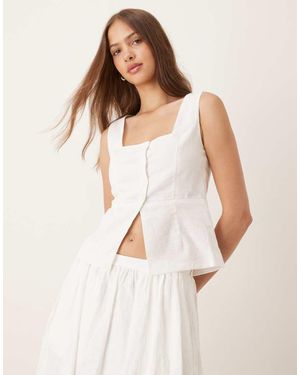 Glamorous Button Front Blouse - White