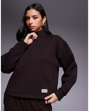 ASOS Weekend Collective Heavyweight Co-ord Half Zip Sweatshirt - Grey