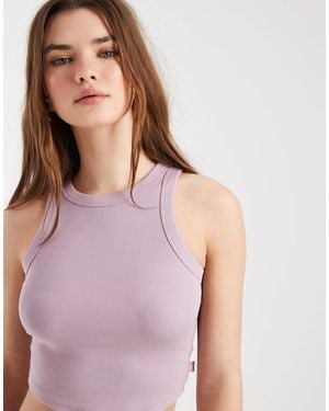 Cotton On Active Rib Curved Hem Tank Top - Purple