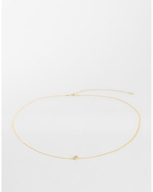 Mango Chain Belt With Diamante Accent - Natural