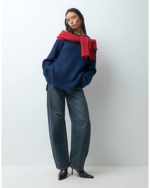 ONLY Pull en maille oversize - Bleu