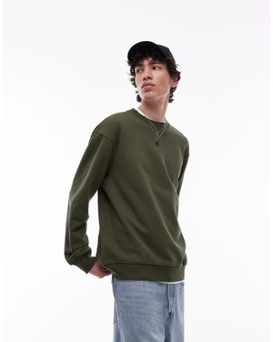 TOPMAN Classic Oversized Jersey Sweatshirt - Green