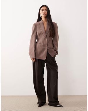 ASOS Tailored Cocoon Sleeve Molded Hip Blazer - Brown