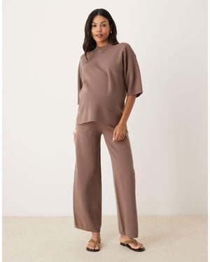 ASOS Asos Design Maternity Knitted Structured Trouser Co-ord - Natural