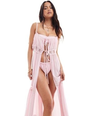 Miss Selfridge – maxi-strandkleid - Pink