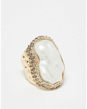ASOS Anello Appariscente Con Perla - Metallizzato