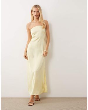 Pieces Bandeau Maxi Satin Dress - Natural