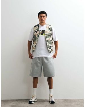 CERNUCCI Scuba-Style Fabric Oversized Jorts - Grey