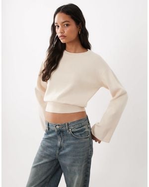 Aware Pullover mit weiten ärmeln und kastigem schnitt - Weiß