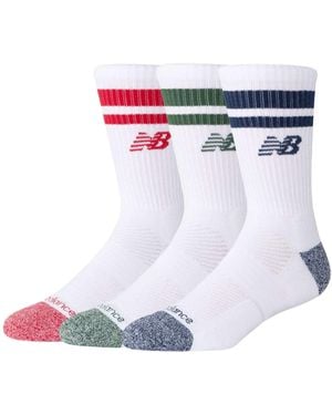 New Balance Active premium streifen-rundsocken 3er-pack - Weiß