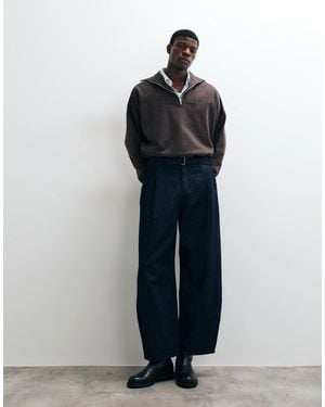 ASOS Jean barrel leg indigo avec ceinture - Bleu