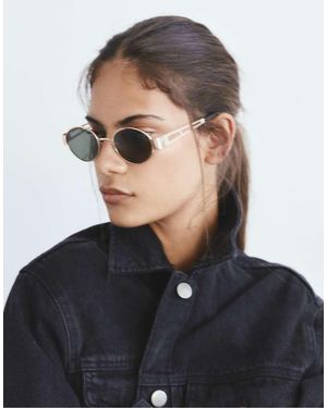 Pull&Bear Ovale Zonnebril Met Metalen Montuur - Groen