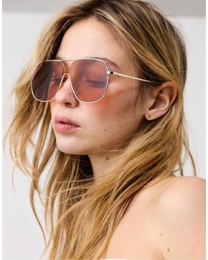 Stradivarius Square Aviator Sunglasses - Brown