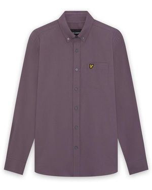 Lyle & Scott Ls Woven Shirts Plain Oxford Shirt - Purple
