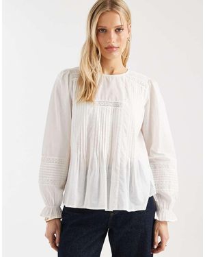 ONLY Boho Detail Shirt With Front Pleats - White