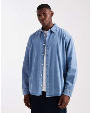 Jack & Jones Camisa Vaquera Azul Extragrande De