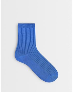TOPSHOP Lillie chaussettes côtelées en cobalt - Bleu