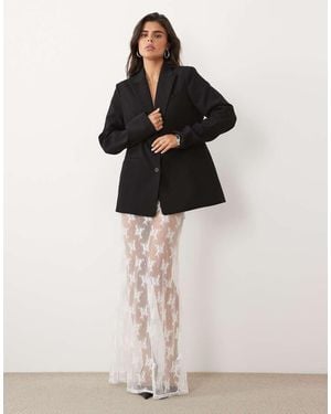 ASOS Sheer Lace Maxi Skirt - Natural