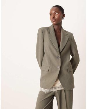 Mango Napoli Oversized Blazer Co-Ord - Natural