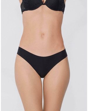 Tezenis Laser Cut Brazilian Briefs - Black