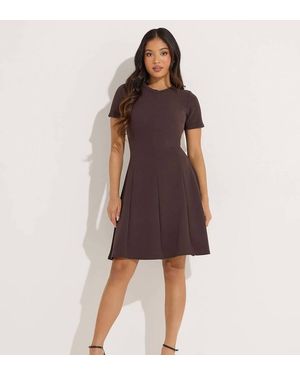 PixieGirl Petite Mini Skater Dress - Brown