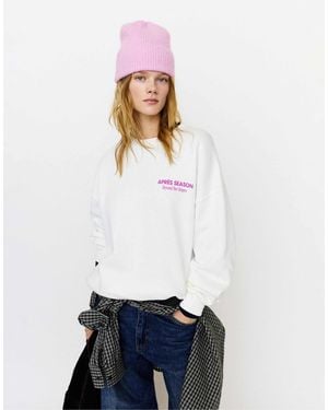 Pull&Bear Sweat à imprimé après season - glace - Blanc