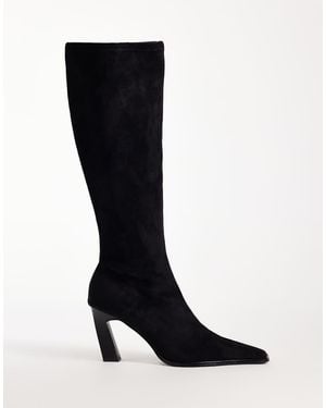 ASOS Crescent Two Tone Heeled Knee Boots - Black