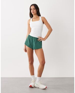 4505 Seamless Rib Scoop Neck Tank Top With Racer Back - Green
