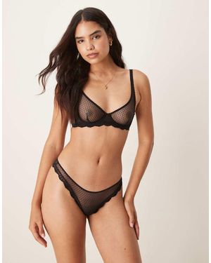 Free People Sujetador Negro Con Aros Mid Week De - Neutro
