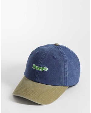 Huf Gorra Azul Lavado Y Verde Con Diseño De 6 Paneles Con Logo Y Visera En Contraste En Dos Tonos 89 De