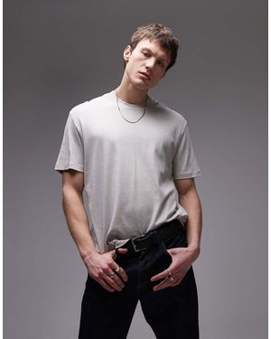 Mango T-Shirt Premium Vestibilità Comoda Écru - Grigio