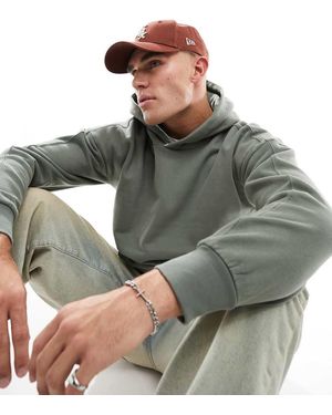 Only & Sons Sudadera Verde Salvia Extragrande Con Capucha De Tejido Grueso De -Gris