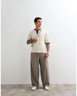 ASOS Oversized Balloon Textured jogger With Side Pleat - White