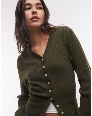 Monki Gilet ajusté à la taille en kaki - Vert