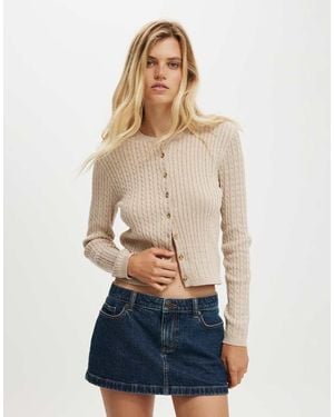 Cotton On Cotton On Cotton Crew Neck Cardigan - Blue