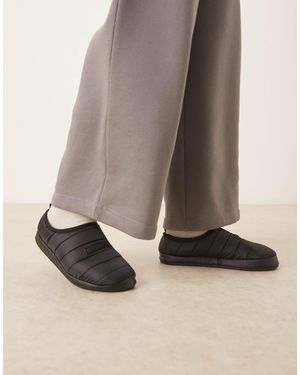 Calvin Klein Ripstop Puffer Slippers - Black
