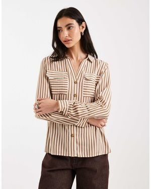 Vero Moda Pocket Front Shirt - Natural