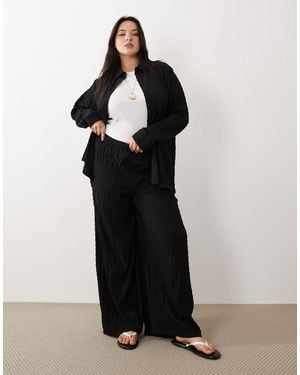 Esmee Curve Esmee Plus Textured Beach Trouser Co-ord - Black