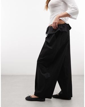 ASOS Foldover Waist Detail Pants - Black