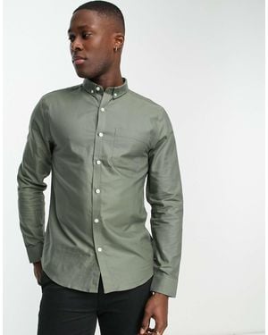 New Look Smart Long Sleeve Oxford Shirt - Green