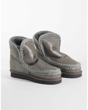 Mou 18 Shearling Lined Suede Boots - Grey