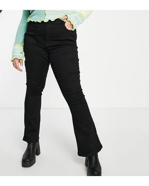 Noisy May Sallie High Rise Slim Flare Jeans - Black