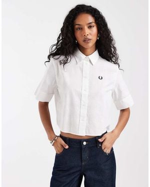 Fred Perry Woven Checkerboard Shirt - White