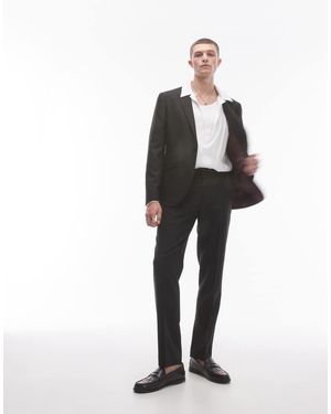 TOPMAN Pantaloni Da Abito Slim Neri - Nero