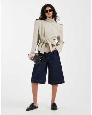 ASOS Denim Side Bermuda Shorts - Blue