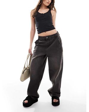 Stradivarius Jeans Lavaggio Ampi A Vita Bassa - Nero