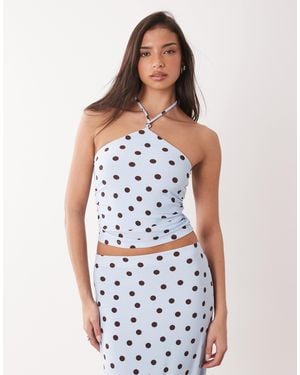 Forever New Halter Neck Top Co-ord - Blue